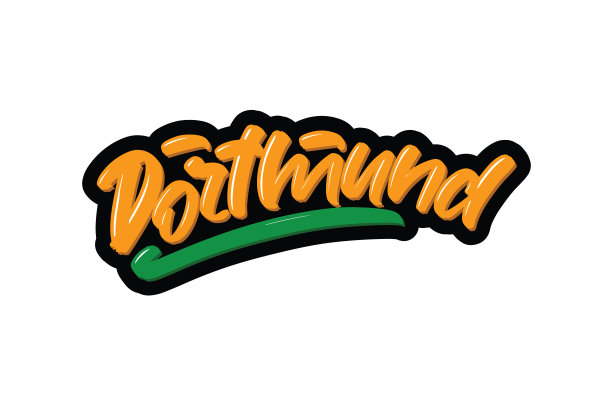 多特蒙德文字文本。矢量插图标志文本网页，印刷和广告图片下载