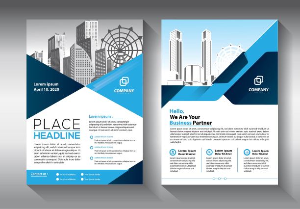 业务抽象向量模板。宣传册设计，涵盖现代布局，年度报告，海报，传单A4彩色三角形，几何形状的科技，科学，市场与灯光背景图片下载