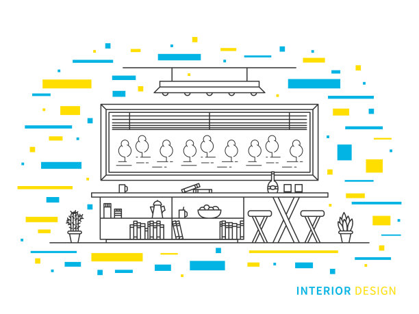 现代客厅室内设计插图图片下载