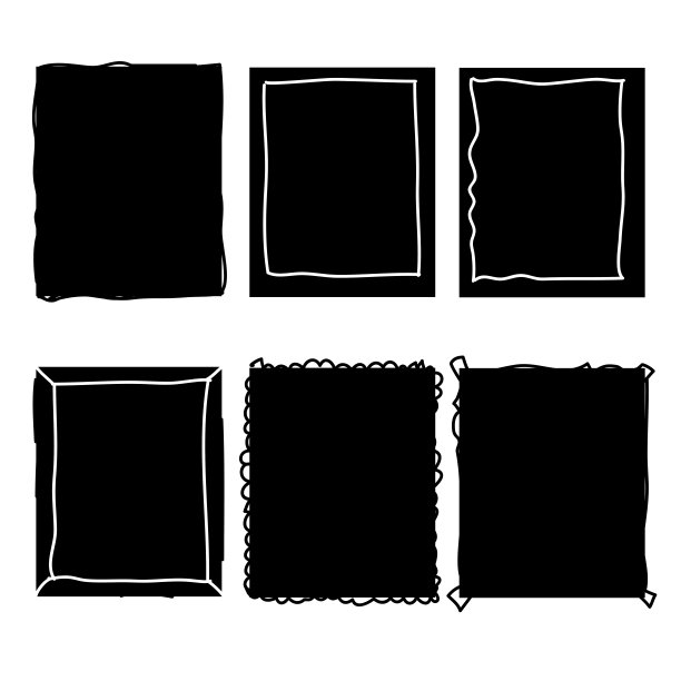 手绘涂鸦框集合向量图片下载