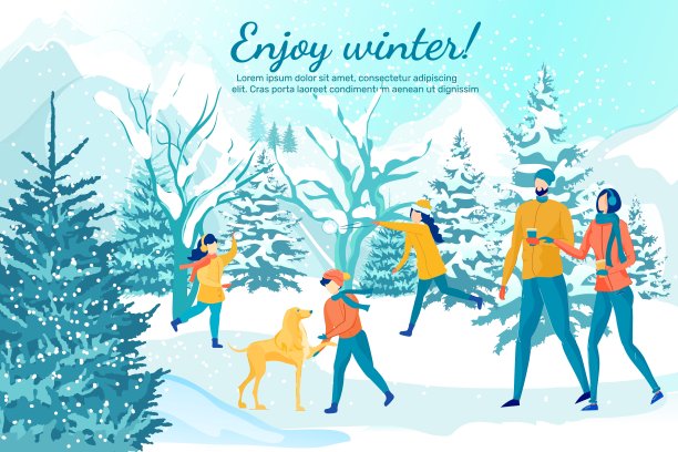 在户外享受霜冻和多雪的冬天图片下载