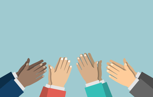 人类的双手鼓掌。鼓掌的手。平面风格的插图。图片下载