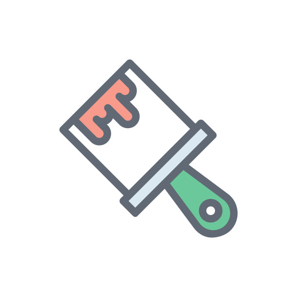 油漆笔刷矢量轮廓填充图标图片下载