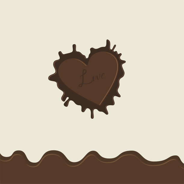 心形的融化的巧克力图片下载