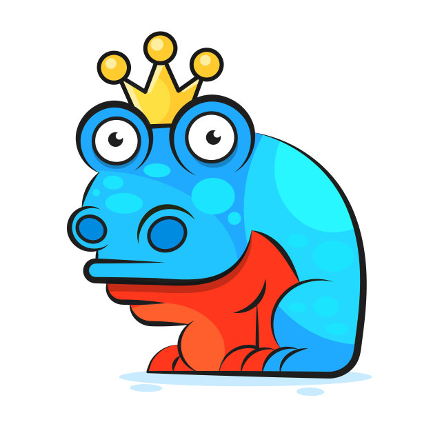 微笑的青蛙插图，适合于印制贺卡、海报或t恤。图片下载