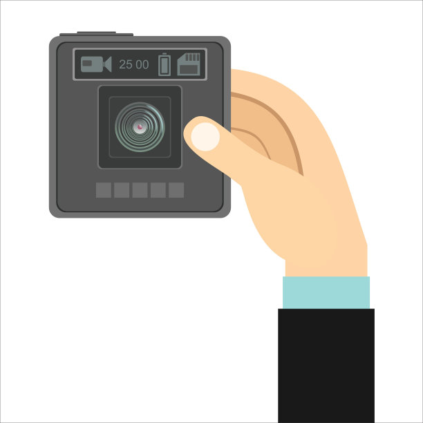 手持动作摄像机，平面矢量插图图片下载