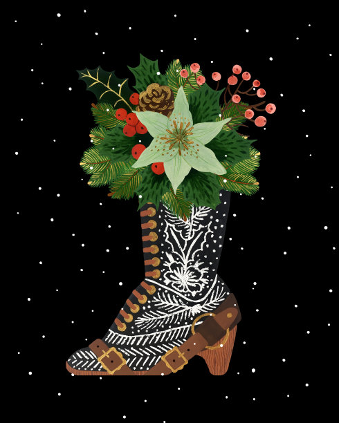 老式圣诞节的明信片图片下载