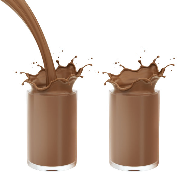 玻璃杯里的巧克力牛奶图片下载