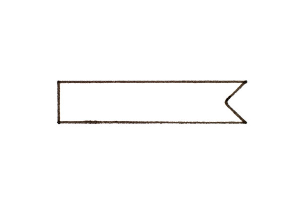 黑色手绘丝带横幅在白纸背景图片下载