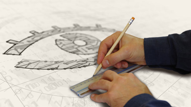 网络间谍用眼睛象征未来主义的草图图片下载