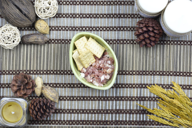 新鲜切伊比利亚猪肉火腿玉米卷图片下载