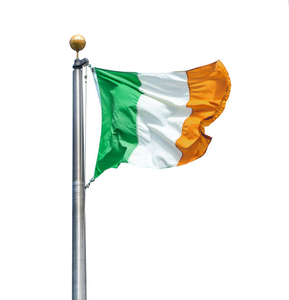 爱尔兰国旗孤立的爱尔兰白色背景图片下载