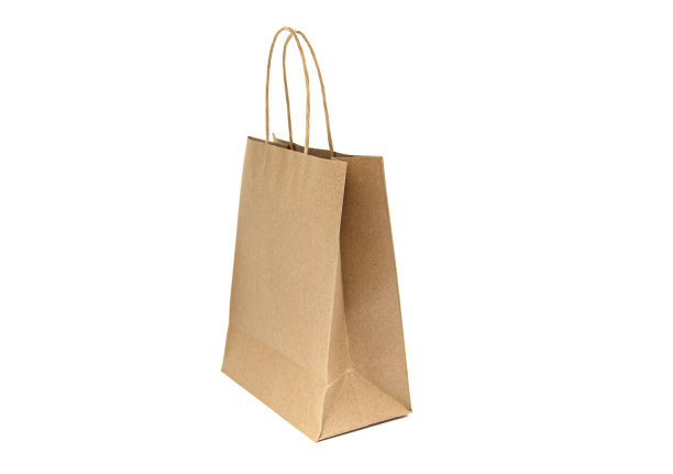 纸袋，空袋子，处理孤立的白色背景图片下载