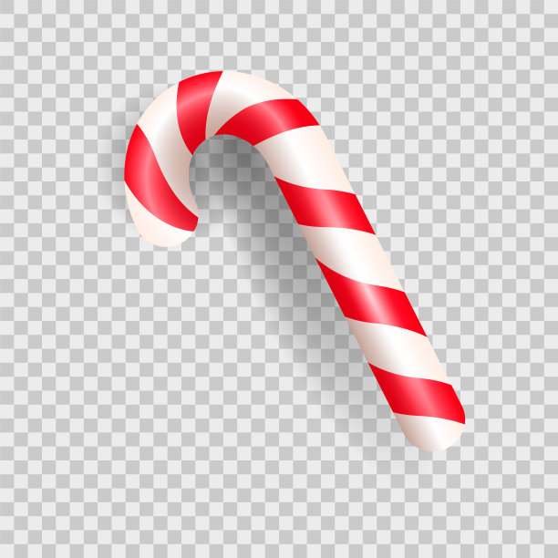 现实的圣诞糖果手杖。糖和条纹棒棒糖孤立在白色的背景。矢量图图片下载