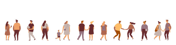 人平向量设孤立在白色横横幅上。图片下载