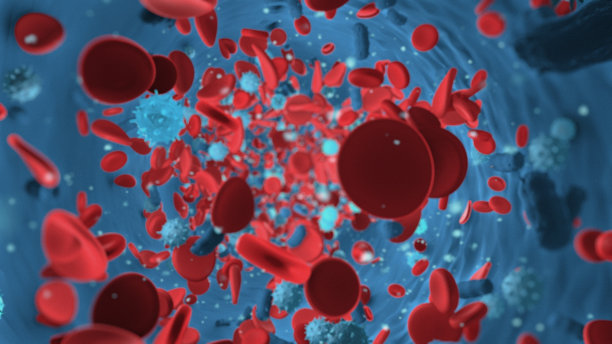 血液中的红细胞和病毒细胞图片下载