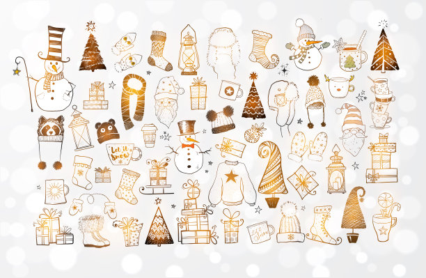 一组大大的冬季涂鸦图片下载