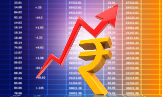 箭头图形与印度卢比符号图片下载