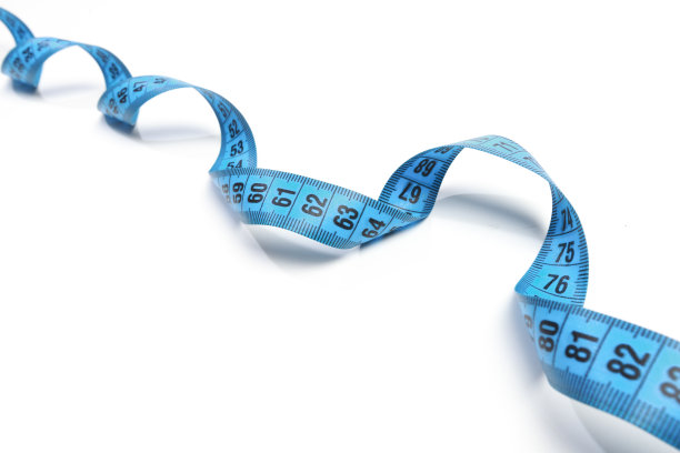 蓝色卷尺孤立在白色背景上图片下载