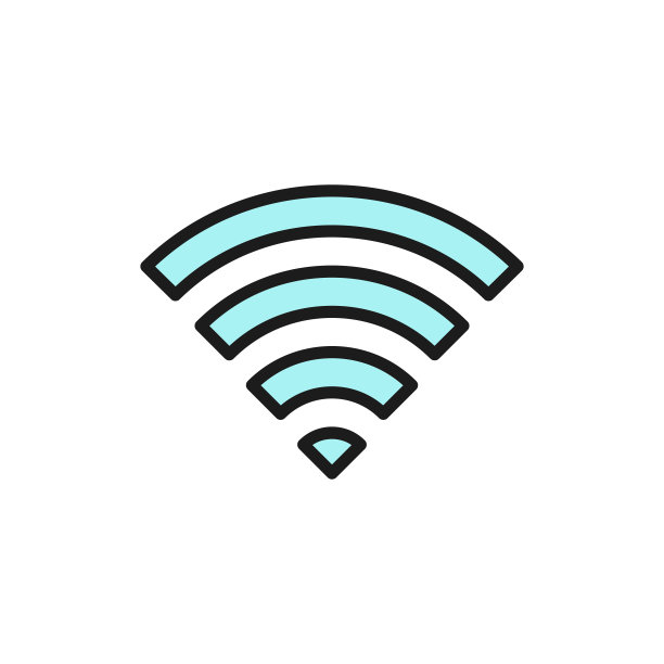 矢量互联网信号，WIFI标志平面彩色线图标。图片下载