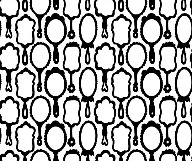 手绘手镜无缝图案图片下载