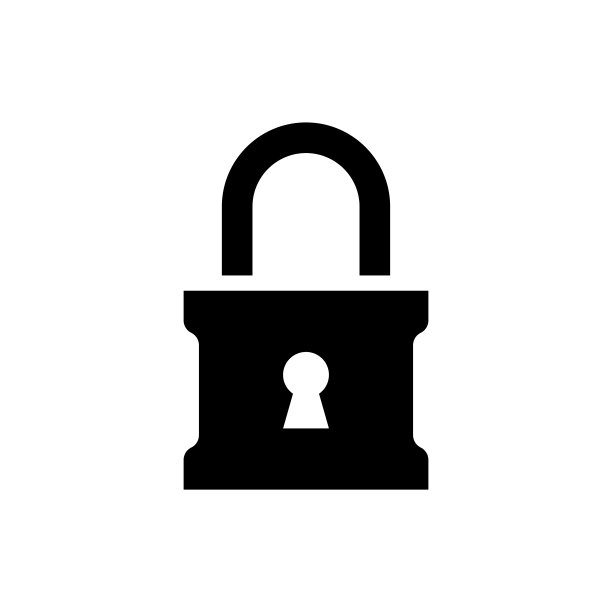 锁定矢量字形图标图片下载