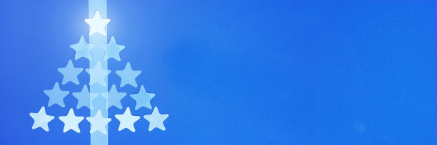 新年旗帜与趋势蓝色圣诞树。图片下载