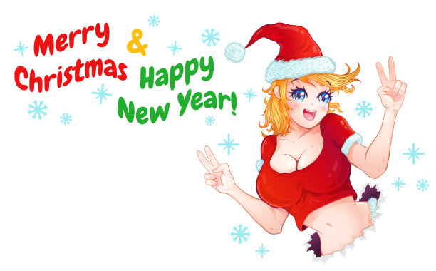 圣诞老人的女孩图片下载