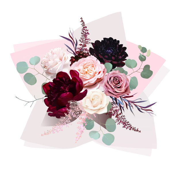 纸包花载体设计花束图片下载