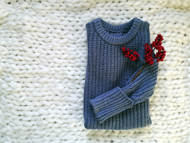 蓝色的冬天的毛衣图片下载