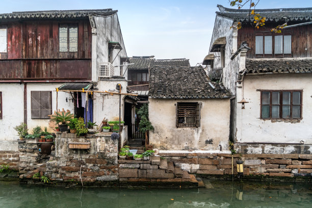 中国苏州周庄古镇风光图片下载