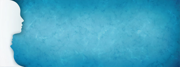 隐喻双相情感障碍。双面。人格分裂。情绪障碍。双重人格的概念。蓝色背景上的头部剪影。网络横幅图片下载