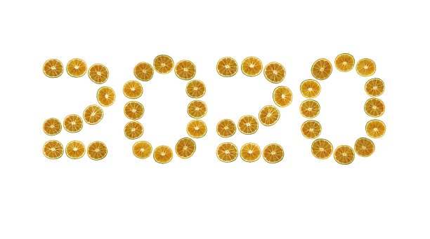 用橘子片写的2020，创意新年形象2020图片下载