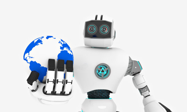 机器人手握世界图片下载