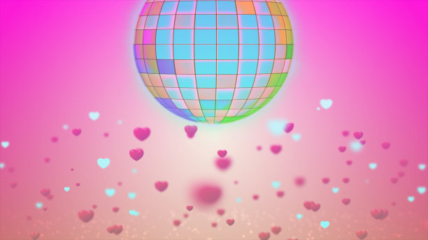 数字生成闪光迪斯科球背景3D渲染图片下载