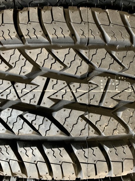 在轮胎服务中心展示一种新轮胎的螺纹图片下载