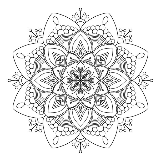 曼荼罗图案着色书图片下载