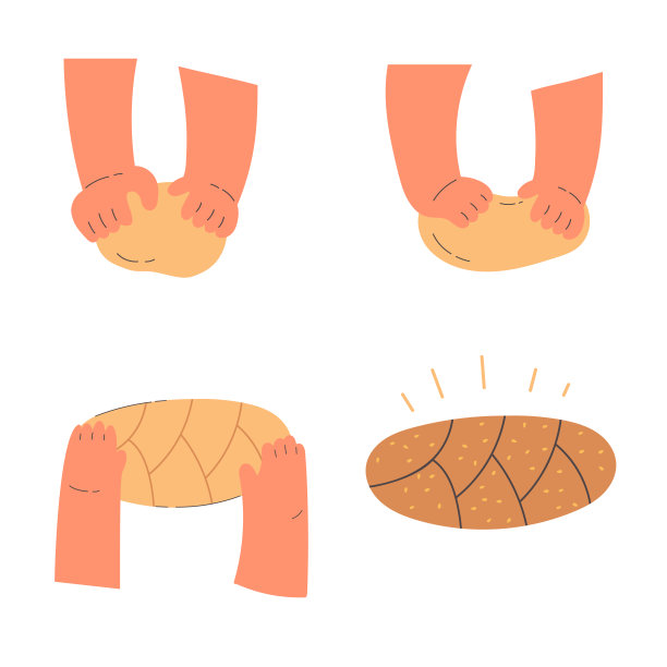 手揉面，线画孤立符号图片下载