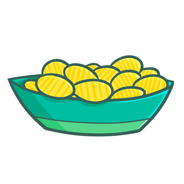绿色碗里的薯片图片下载