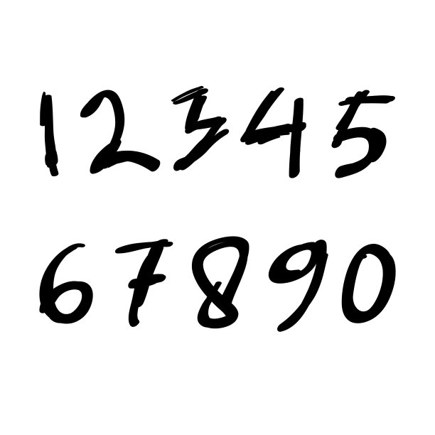 矢量数字在手绘涂鸦卡通风格图片下载