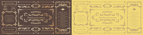 复古风格美丽的矢量材料框架集图片下载