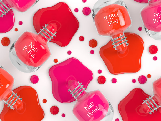 3d渲染倒指甲油躺在桌子上图片下载