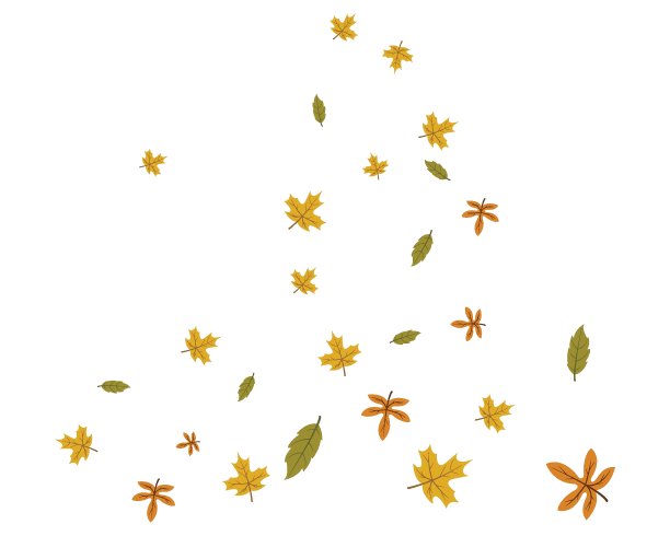 落叶与弯风矢量插画设计图片下载