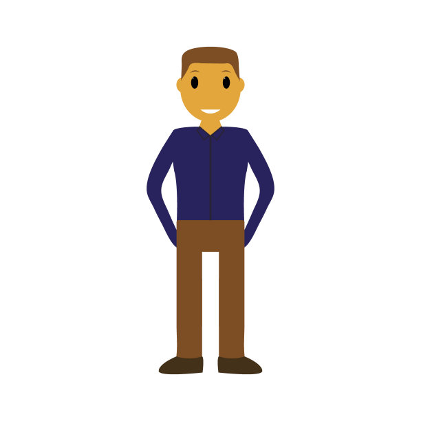 白色背景上的卡通男人图片下载