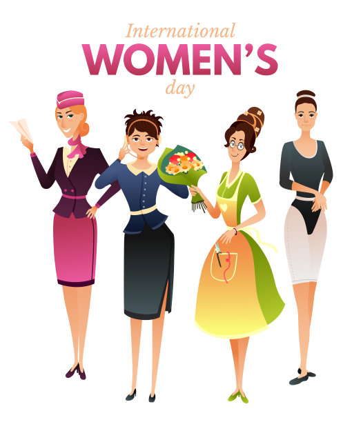 国际妇女节卡通问候海报图片下载