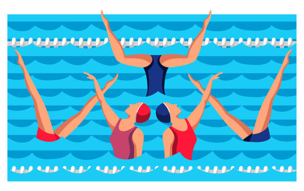 女子花样游泳表演图片下载