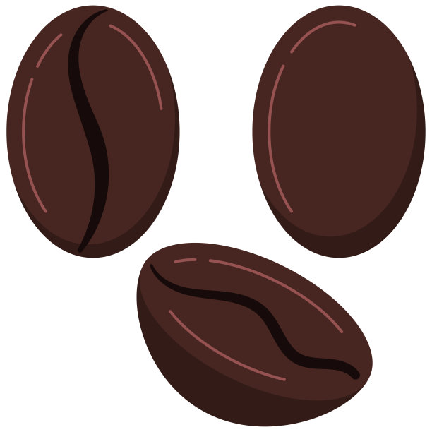 咖啡谷物食品标志图标设置孤立的白色背景。图片下载