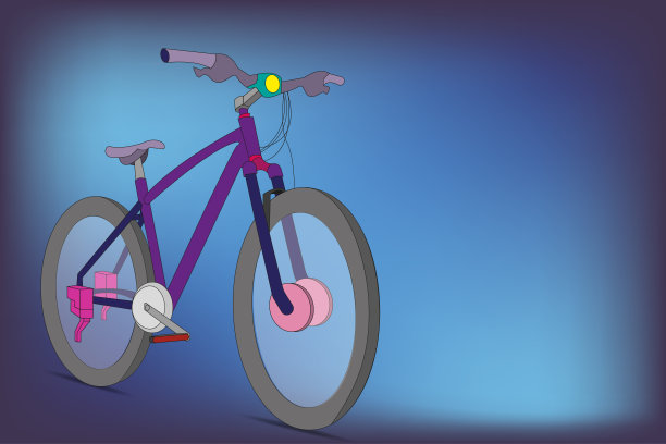 智能自行车概念孤立在蓝色背景。运动自行车的标志。城市交通。电动自行车骑。送货服务。越野山地自行车。图片下载