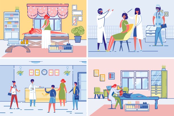 美容诊所程序和接待大厅设置。图片下载