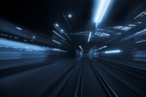 隧道速度运动灯光轨迹图片下载